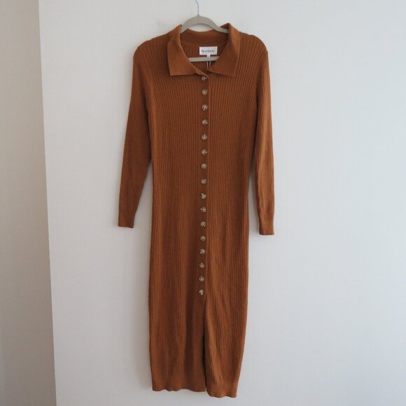 HEARTLOOM Dahlia Ribbed Knit Maxi Dress in Rust - Women's Size M NWT - Picture 3 of 16